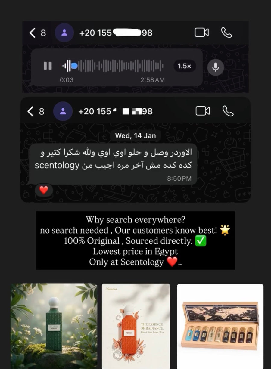 لقطة من محادثة واتساب مع أحد عملائنا